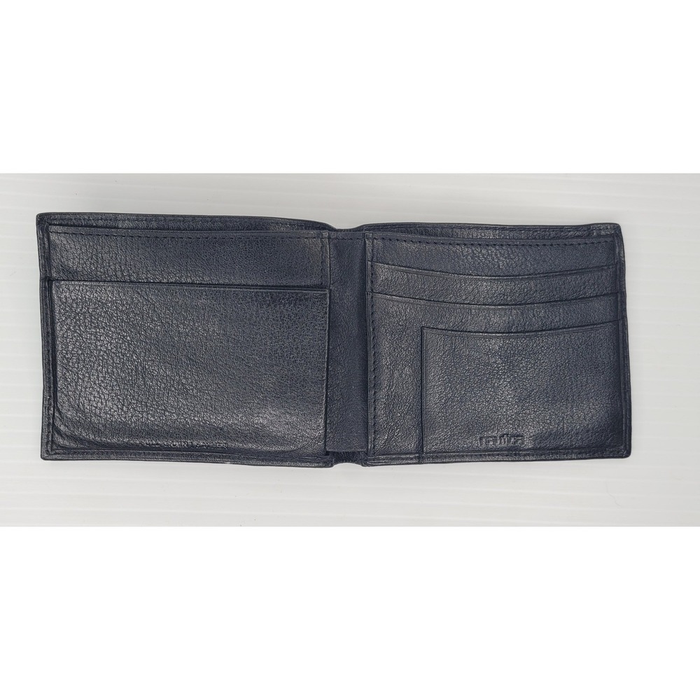 Nautica Wallet Mens‎ Black Full Grain Leather Bifold Billfold Pocket Accessory - Picture 3 of 9